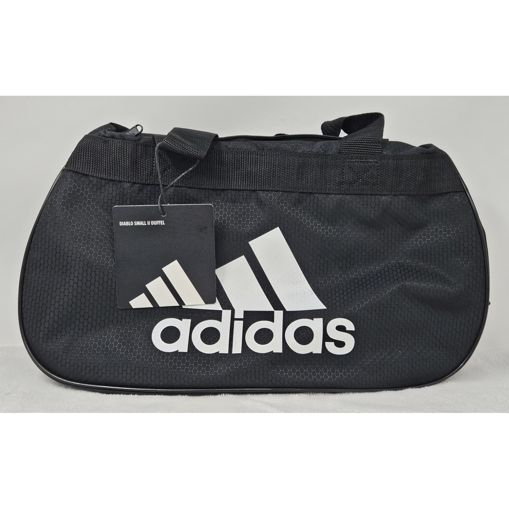Adidas Diablo Small II Duffel Bag Black White Hex Solid Gym Travel Bag NWT